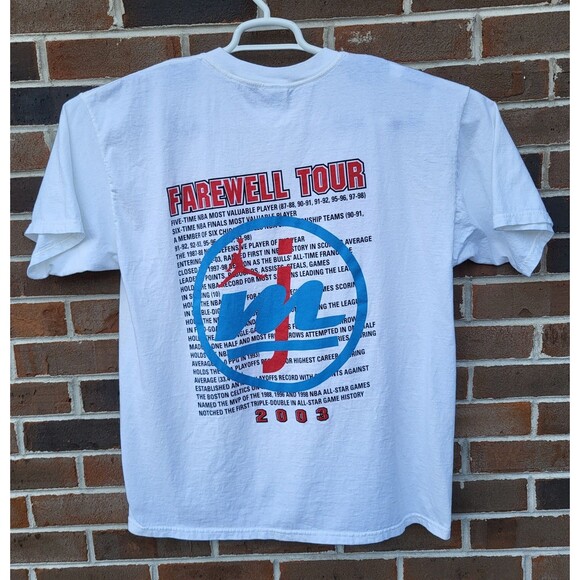Vintage Michael Jordan Farewell Tour T Shirt Size XL 2003 Bulls Wizards - Picture 4 of 5
